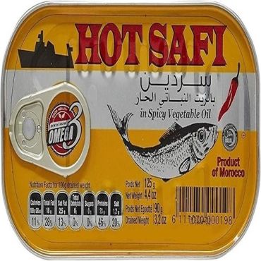 Hot Safi Sardine Spicy In Veg Oil 3 x 120G, 16 Pieces Per Carton
